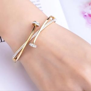 Gold Crystal Cross Bracelet